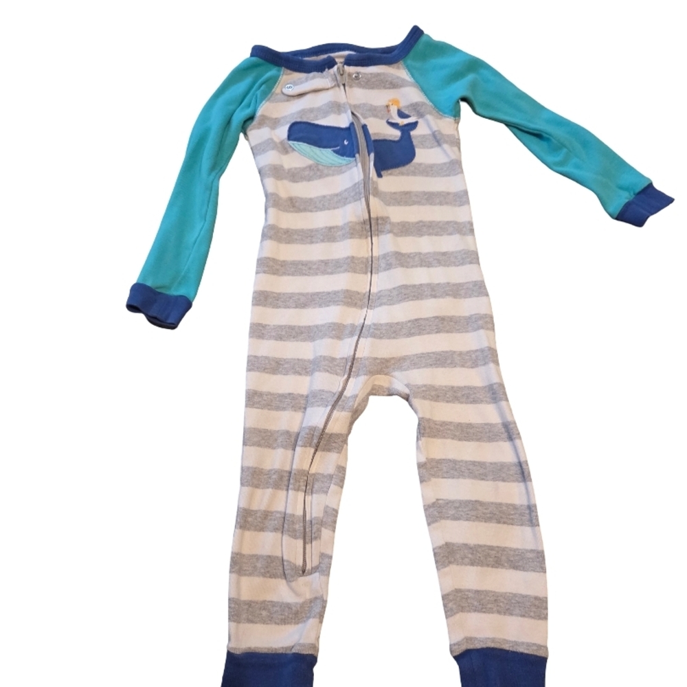 Carter's Blue and Gray Whale Print Footie